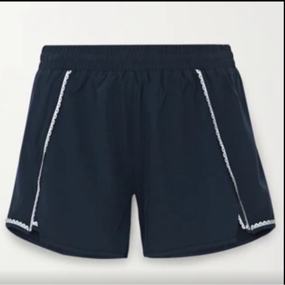 The Upside Blazen Shorts Reflective Scalloped Shell Navy Sz S